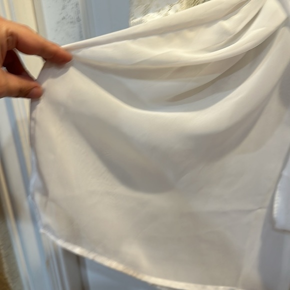 Cacique Lane Bryant Cream Chiffon Sheer Lace Sleeve Robe 18/20 - Picture 8 of 9